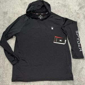 Black Hooded Hoodie Swim Sun Surf Spyder RashGuard Rashie sweatshirt Rash Guard